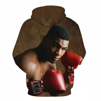 Vėliau boksininkas Mike Tyson Atminimo Boksininkas Hoodie Atminimo Sporto ilgomis Rankovėmis Atsitiktinis Vyrų, Moterų Hoodie