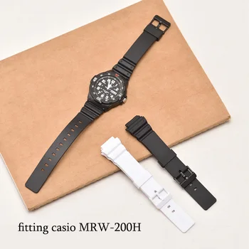 Watchband Silikono Gumos Juosta Vyrų Sporto Diržu, CASIO MRW-200H Pakeisti 18mm Elektroninis Laikrodis Diržo Žiūrėti Priedai