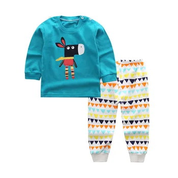 WAVMIT 2020 m. Rudens Žiemos Ilgos Rankovės Vaikams Sleepwear Nustatyti Medvilnės Pižama Nustatyti Berniukų Pižamos Rinkinius Vaikams, naktiniai drabužiai Mergaičių naktiniai marškiniai, pižamos