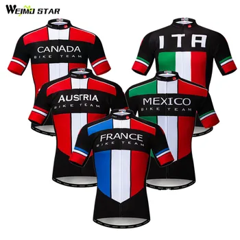 Weimostar Prancūzija, Kanada Komanda Dviračių Džersis 2019 Pro Kalnų dviračiais Drabužių Maillot Ciclismo Quick Dry mtb Dviračių Džersis Marškinėliai