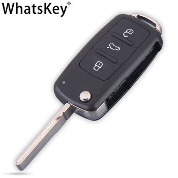 WhatsKey 3 Mygtukas Nuotolinio 434Mhz ID48 Chip Automobilio Raktas Volkswagen VW Caddy Vabalas Jetta Eos Golf Polo Hella 5K0837202AD