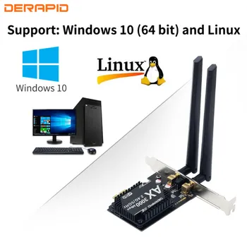 WiFi 6E Darbalaukio Rinkinys Intel AX210 Bluetooth5.2 WiFi6 Kortelės 802.11 AX 2.4 Ghz/5 ghz 3000Mbps PCI-Express Bevielio Tinklo Adapteris Win10