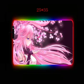 XGZ 900x400/350X600mm Anime Pink Gėlių Plaukų Mergina RGB Didelis Žaidimų Pelės Mygtukai LED Apšvietimas Kilimėlis Žaidėjus Kompiuterio Stalas Pad Mat