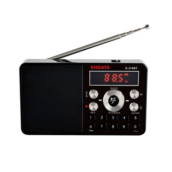XHDATA D-318BT mini mp3 grotuvas, stereo radijas fm nešiojamas ekranas gali padėti įrašymas MP3 kartoti garsiakalbio funkcija su TF kortelė