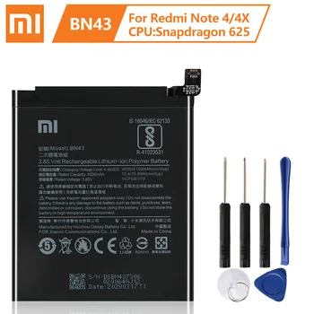 XiaoMi Originalią Bateriją BM45 BM46 BN41 BN43 Už Xiaomi Redmi Pastaba 2 Baterijos Redmi 3 Pastaba Pro Baterija Redmi 4 Pastaba 4X