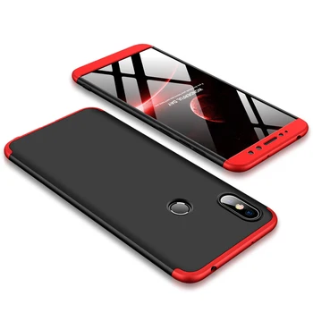 Xiaomi Redmi S2 Atveju 360 Laipsnių Visą Kūną Apima Atveju Xiaomi Redmi S 2 atsparus smūgiams dėklas su Grūdintas Stiklas raudona mi s2