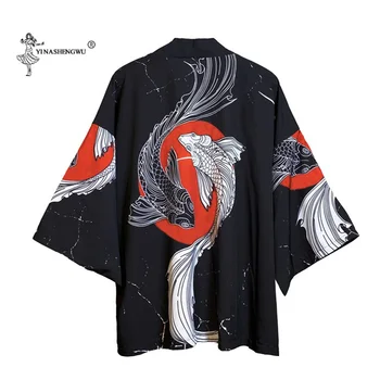 Yukata Vyrai Moterys Japonų Kimono 8 Stilius Spausdinti Cardigan Japonijos Tradicinių Kimonos Paplūdimio Prarasti Atsitiktinis Marškinėliai Azijos Cosplay Kailis