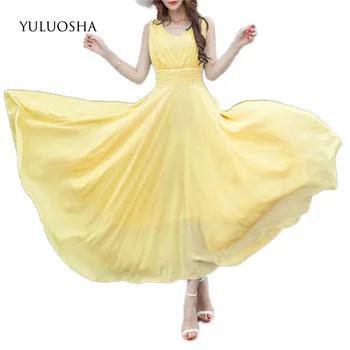 YULUOSHA Prom Dresses 2020 V-Kaklo, Rankovių Puoštas Varčias-Line Šifono Plius Dydis Tiulio Suknelė, Vestidos De Fiesta Vasaros Suknelė