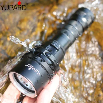 YUPARD diver Nardymo Vandeniui apatiniai XM-L2 LED T6 LED Žibintuvėlis Žibintuvėlis Šviesos lempa 1x18650 įkraunama baterija, kempingas