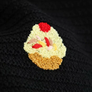 ZA 2020 m. Moteris Rudens pyragas siuvinėjimo spausdinti O-Kaklo megzti megztinis žiemą megztiniai ilgomis Rankovėmis Atsitiktinis Laisvi Megztiniai megztinis