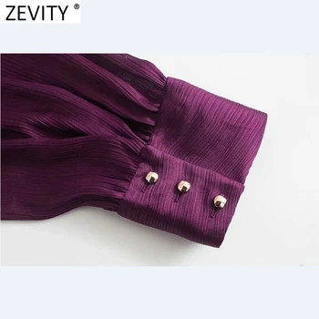 Zevity Naujas 2021 Moterų Mados Kryžiaus V Kaklo Kietas Rišti Trumpas Smock Palaidinė Office Ponios Kimono Marškiniai, Elegantiškos Chemise Viršūnes LS7481