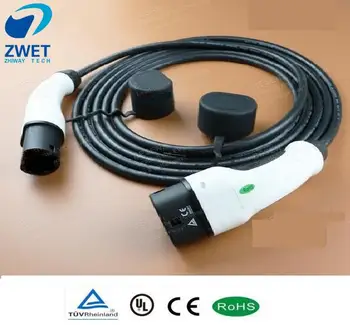 ZWET 16Amp Elektrinių automobilių įkrovimo kabelis Type2, kad Type2 už 5 Metrų vienfaziai IEC 62196-2 EV Įkrovimo Stotis Jungtis