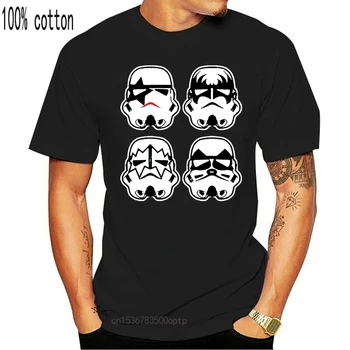 Įkvėptas Kiss Stormtrooper Veidus Įkvėptas Black T-Shirt Fn9419 Retro O Kaklo Tee Marškinėliai
