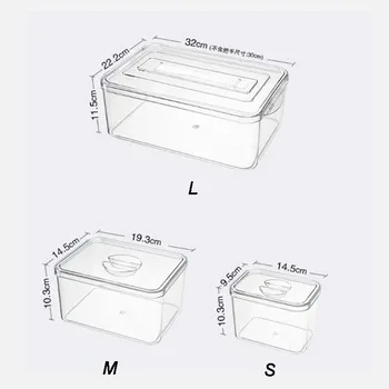 Šaldytuvas Laikymo dėžę su Dangčiu, Virtuvės ir Maisto Saugojimo Konteineris Užplombuotas Skaidrus Fresh Box Didelės Talpos Indeliai Sukrauti
