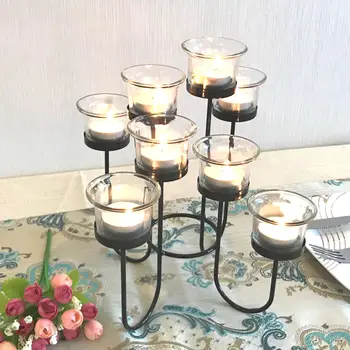 Šiaurės Geležies žvakidė Prabangus Romantiškas Žvakė stovi geometrinis Žvakių Derliaus Šiuolaikinės bougeoir swieczniki Namų Dekoro EE8