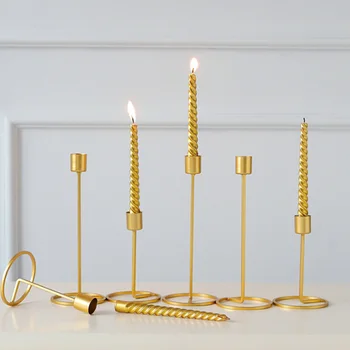 Šiaurės stiliaus Žvakių Laikiklis Aukso, Vieną Galvą Geležies 3D Geometrinis Žvakidė Romantiškas Stalo Dekoro Kūrybos Namuose Vestuvių Dekoravimas