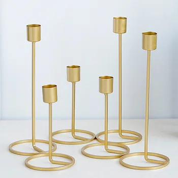 Šiaurės stiliaus Žvakių Laikiklis Aukso, Vieną Galvą Geležies 3D Geometrinis Žvakidė Romantiškas Stalo Dekoro Kūrybos Namuose Vestuvių Dekoravimas
