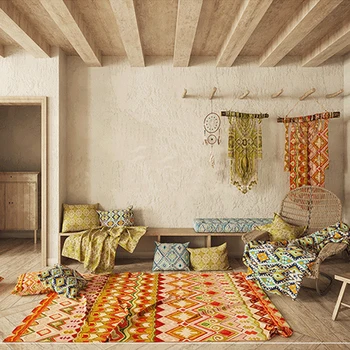 Šiaurės šalių nacionalinės vėjo gėlių kilimų Indijos šiuolaikinių namų kambarį bohemijos miegamojo staliukas kristalų Aksomo kilimas pritaikymas savo reikmėms