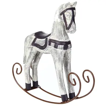 Šiuolaikinėje Europoje Stiliaus Trojos Arklio Statula Vestuvių Dekoro Medžio Arklys Retro Namų Dekoro Priedai Rocking Horse Ornamentu Dovanos