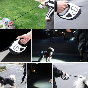 Šuns Pavadėlio Nailono Automatinė Ištraukiama Traukos Vaikščioti Virve, Nėra Akumuliatoriaus LED šunelis Ištraukiama Pavadėlio Mažųjų Dideli Šunys