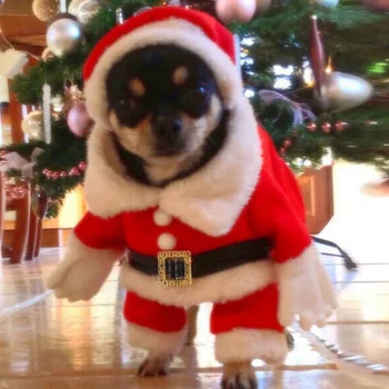 Šuo, Katė Kalėdų Senelio Kostiumas Kalėdos Juokingas Naminių Gyvūnų Cosplay Kostiumai, Kostiumu Su Dangteliu Šunų Drabužius Nustatyti Pet Kalėdos, Kalėdos Dekoras
