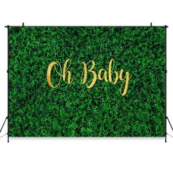 Žalia Žolė Sienos Fone Oh Baby Gimtadienio Baby Shower Papuošalų Fotografijos Fone fotostudija Pavasarį Šalis