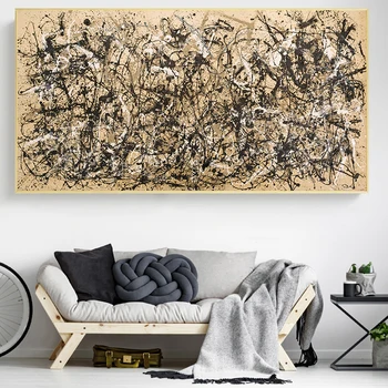 Žinomų Paveikslų, Meno Jackson Pollock Abstrakčiai Rudenį, Drobė, Tapyba, Plakatų ir grafikos Sienos Nuotraukas Namų Dekoro